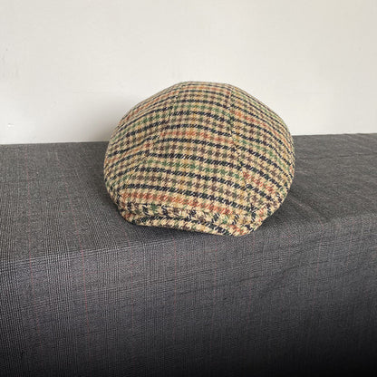 THE PEAKED Marl Flat Hat Barbour-Harris Tweed