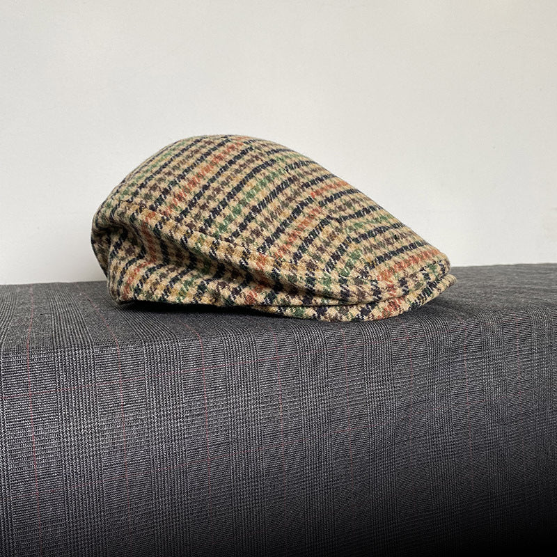 THE PEAKED Marl Flat Hat Barbour-Harris Tweed