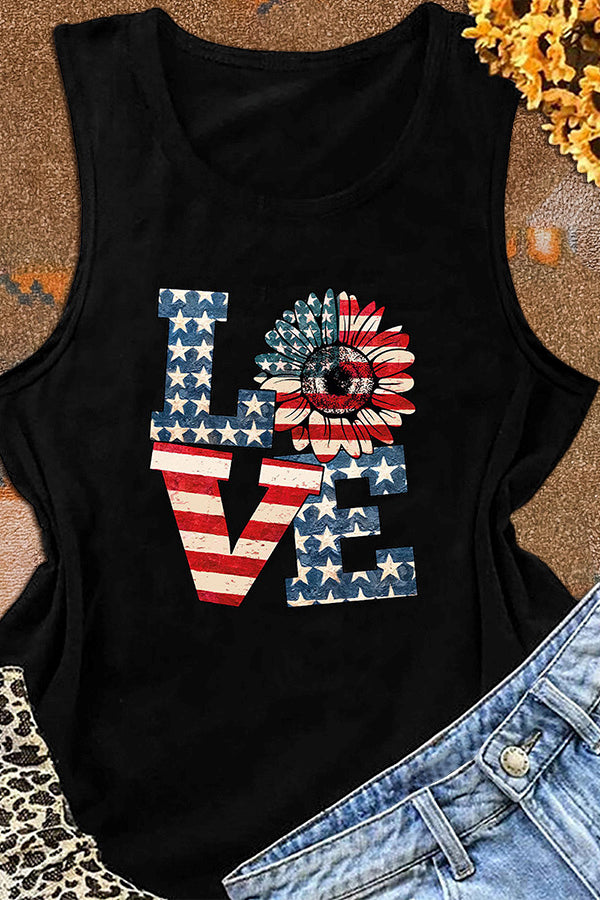 Independence Day Print Sleeveless Tank