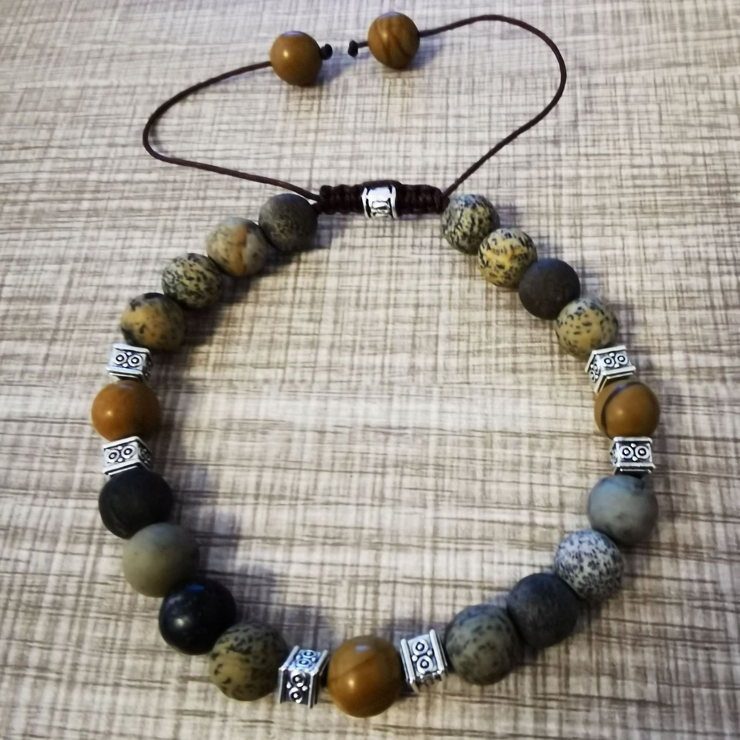 Unisex Natural Agate Beaded Ethnic Style Bracelet