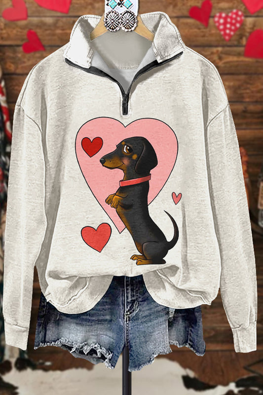 Classic Contrast Valentine's Day Dog Sweatshirt