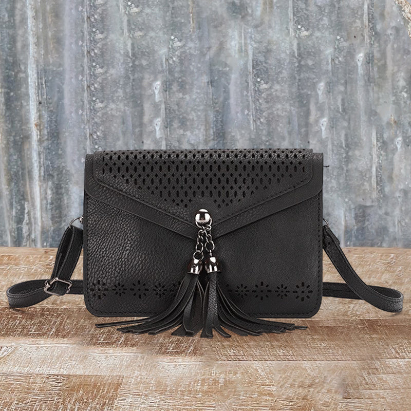 Retro Fashion Tassel Crossbody Saddle Bag