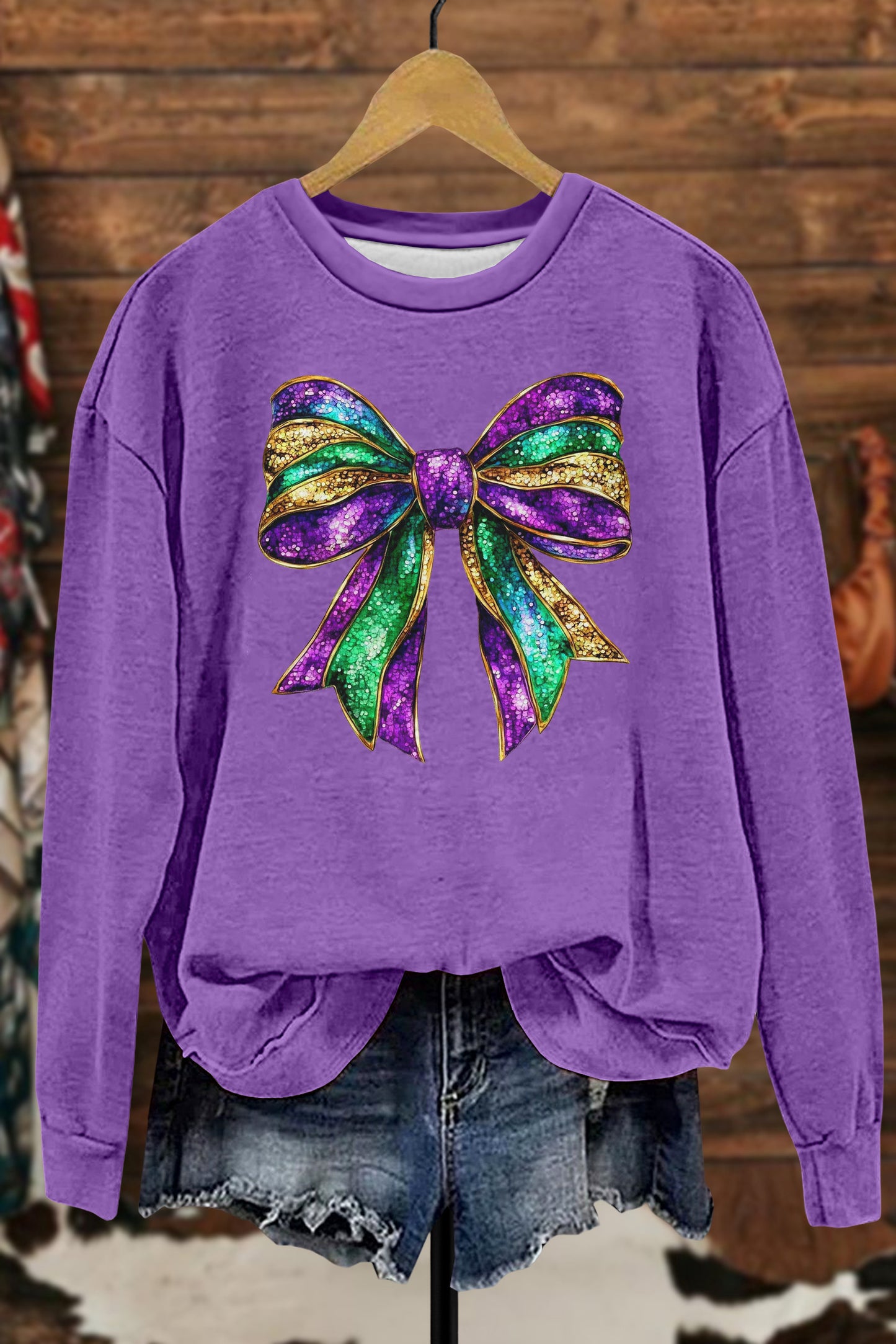 Mardi Gras Bow Sweatshirt