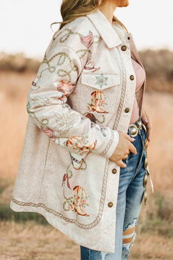 Western Rope Rodeo Printed Jacket