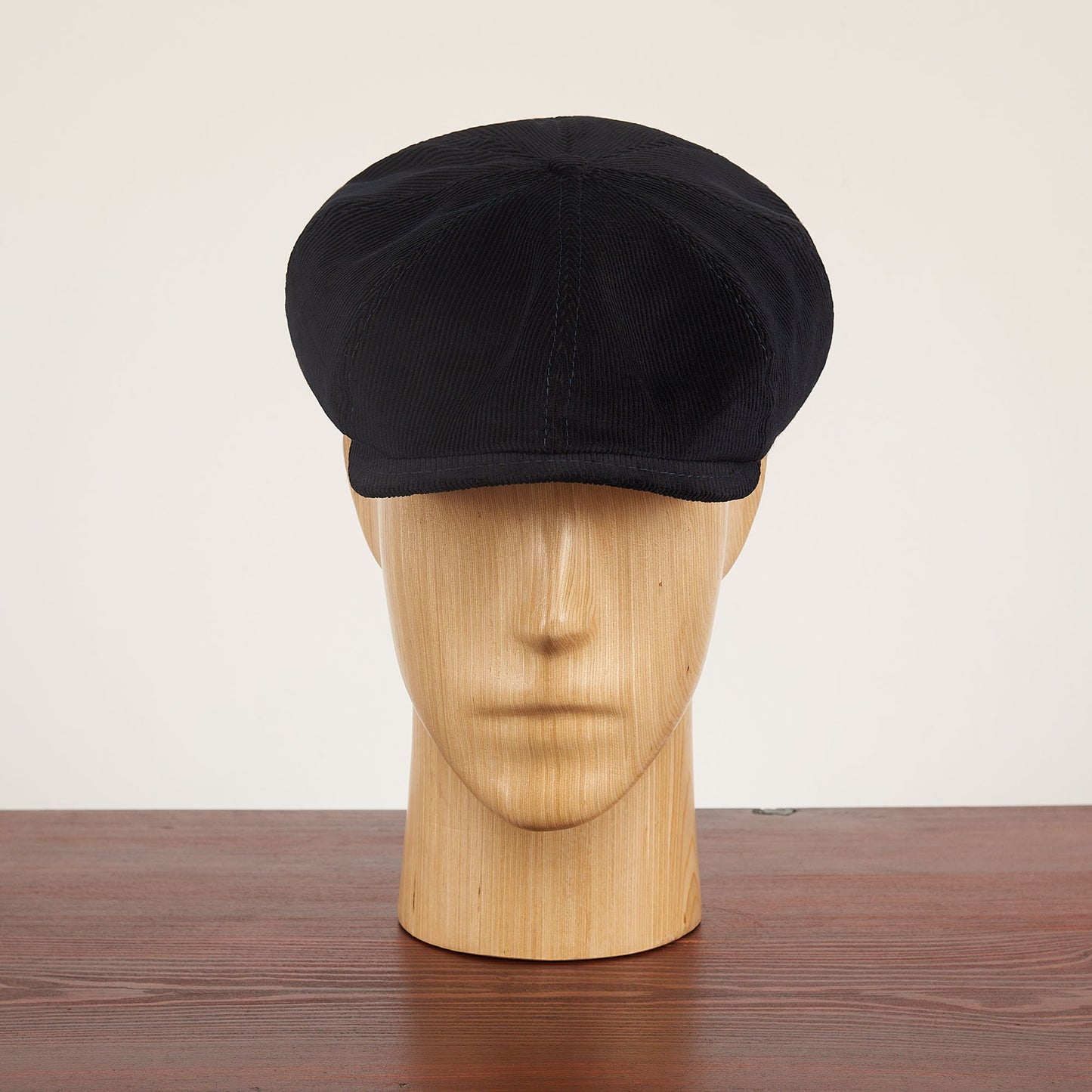 SHELBY Cotton Corduroy 8 Panels PEAKED  Cap Black