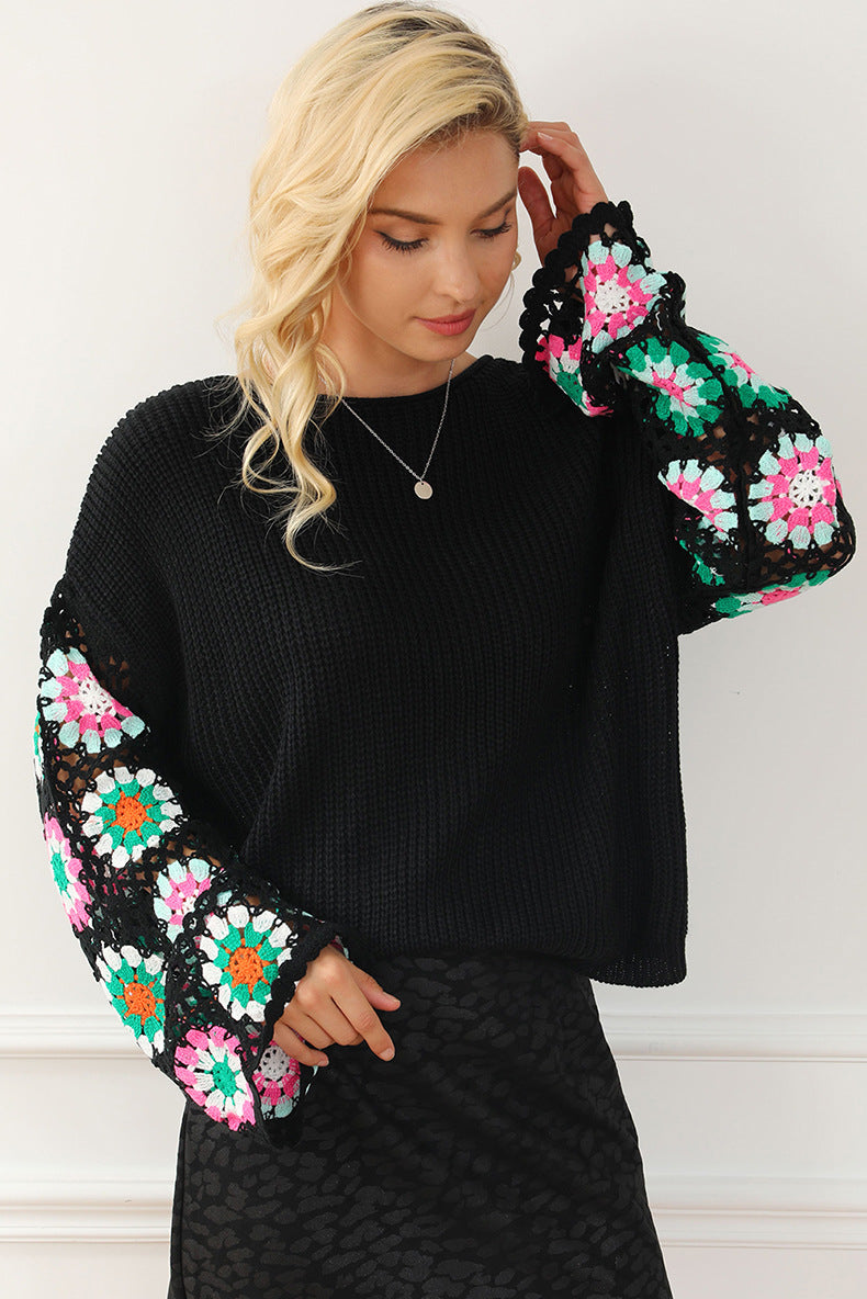 Lila Crochet Sleeve Sweater