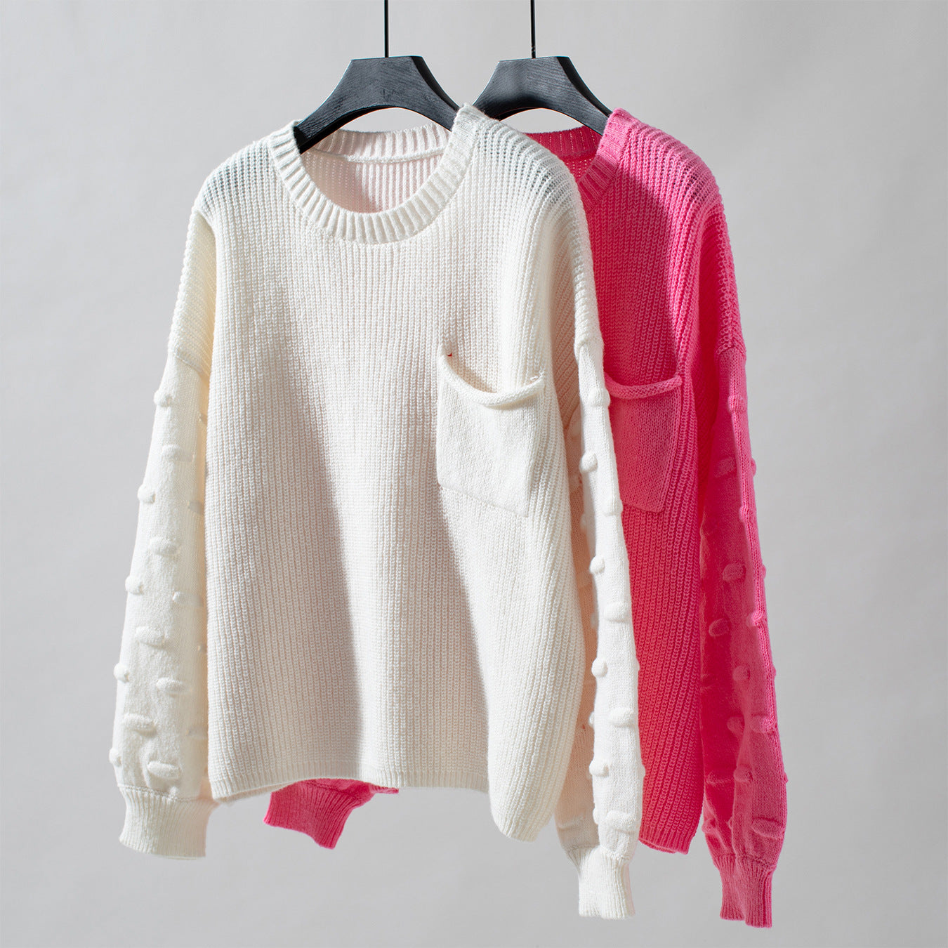 Rosalind Knit Bubble-Sleeve Sweater