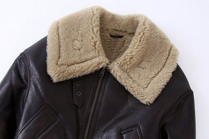 Celeste Luxe Shearling Aviator Jacket