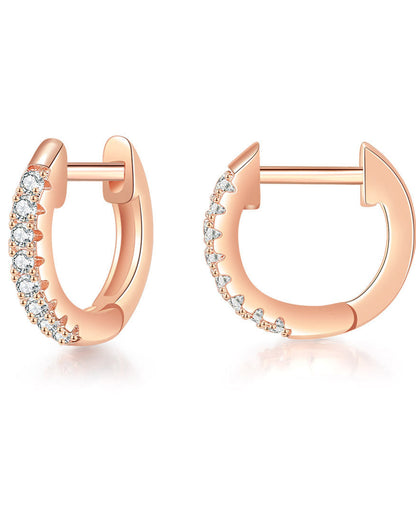 Simple Circle Micro-Paved Single Row Zircon Earrings