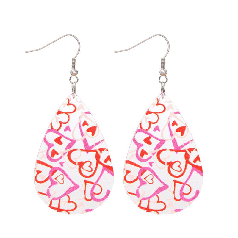 Valentine's Day Heart Teardrop Two-pieces Earrings