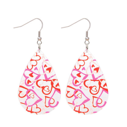 Valentine's Day Heart Teardrop Two-pieces Earrings