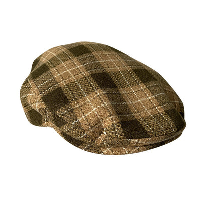 THE PEAKED Marl Flat Hat Oxford-Harris Tweed