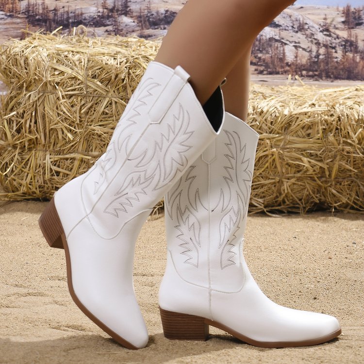 Women's Embroidered Knight High Western Boots