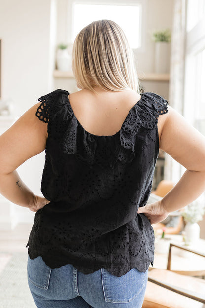 Parisian Stroll Lace Blouse in Black Size Small