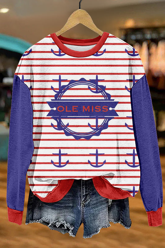 Cozy Gameday Ole Miss Print Sweatshirt