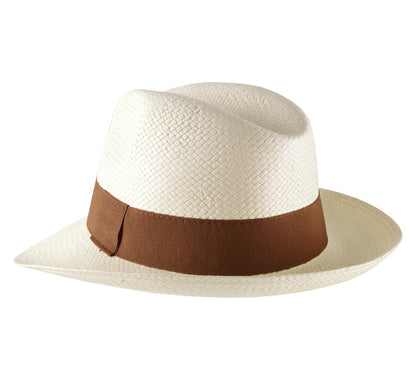 Handmade Classic 5mm Wide Straw Panama Hat-Natural