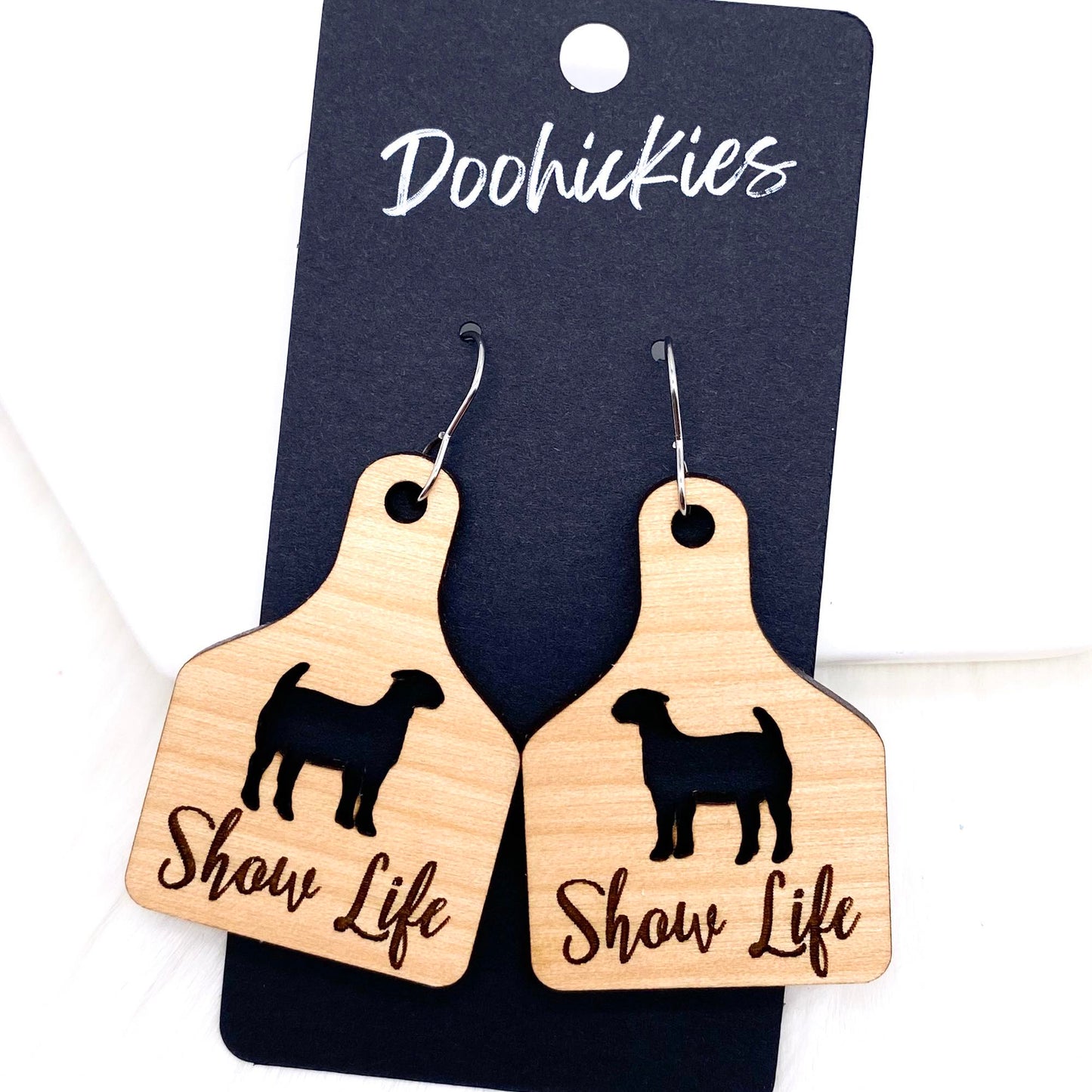 2.25" Show Life Tags -Western Earrings by Doohickies