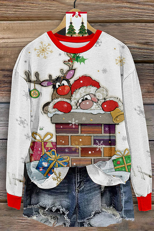 Santa Roof Long Sleeve Sweatshirt