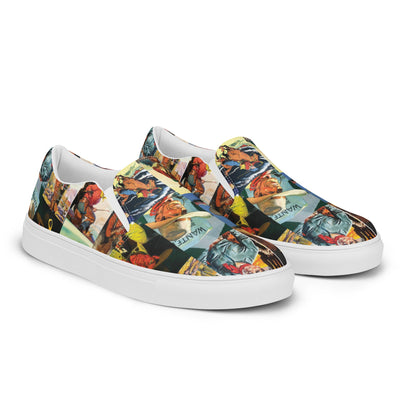 Western Collage Women__ slip-on canvas shoes