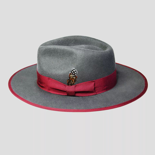 Eerguson Fedora - Slate+Burgundy [Fast shipping and box packing]