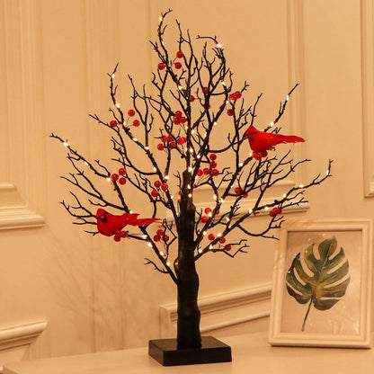 Christmas LED Red Bird Decorative Tree Lights