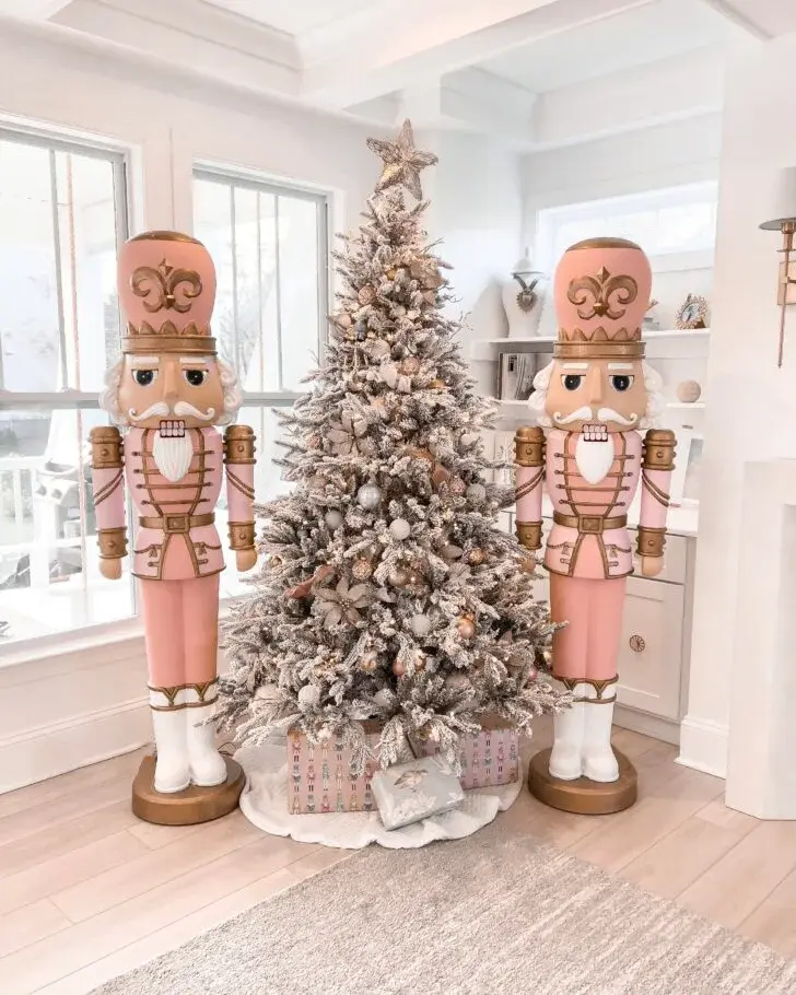 6.5' DlY White Nutcracker Mold, With Lights Plays Music