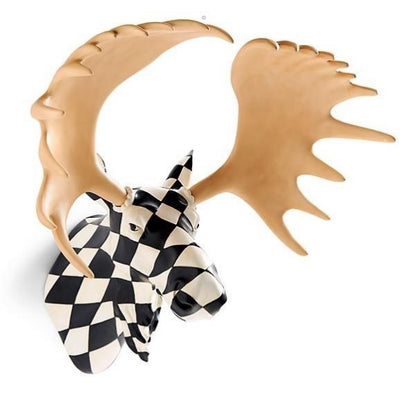 Christmas-Harlequin Moose Head