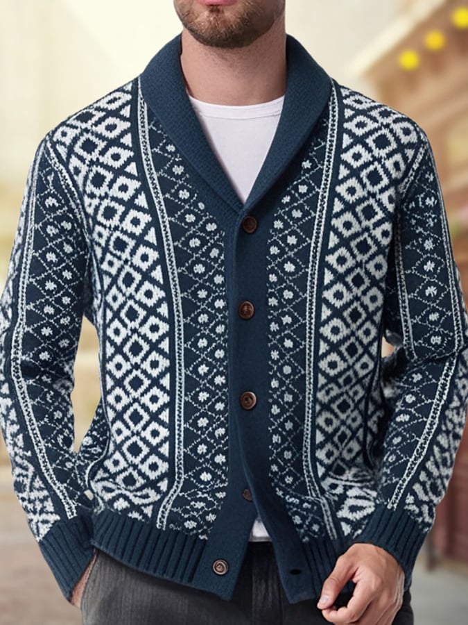 Men's Vintage Knitted Sweater Jacket