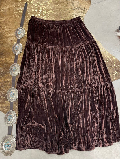 Women's Brown Velvet Skirt