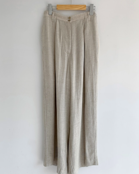 Linen Blends Casual Pants Set