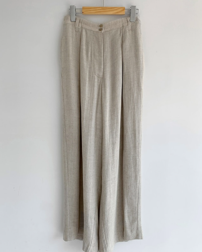 Linen Blends Casual Pants Set