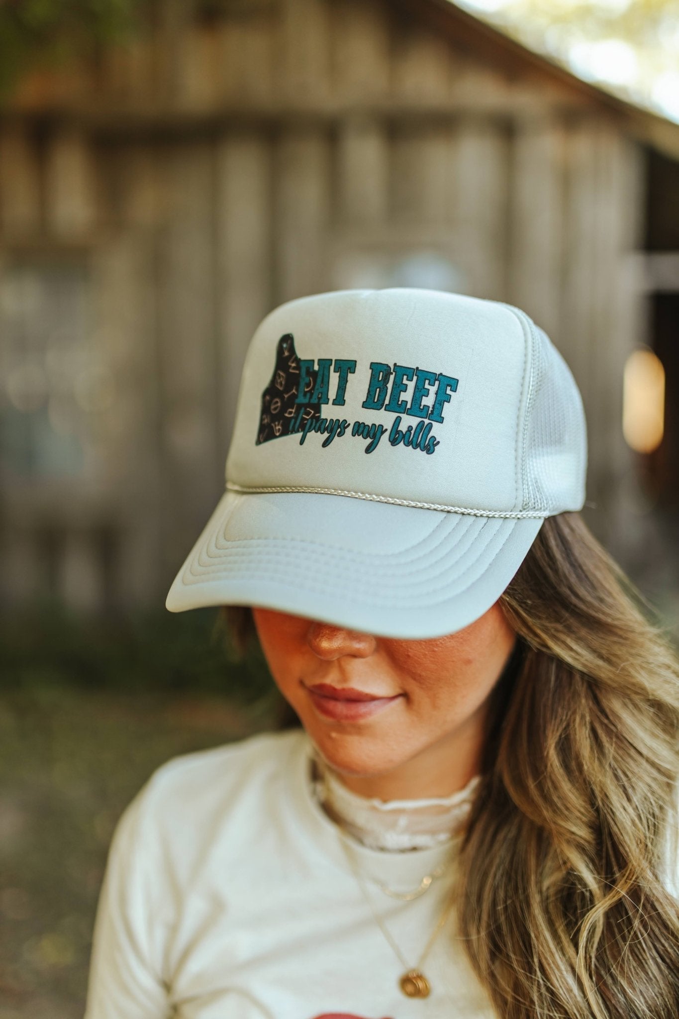 Eat Beef It Pays My Bills Trucker Hat