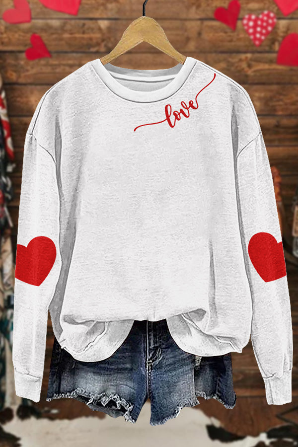 Cute Valentine's Day Print Sweatshirt