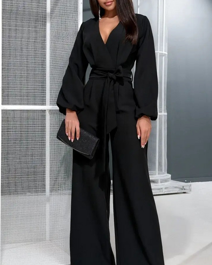 Trousers V-Neck Slim Temperament Jumpsuit