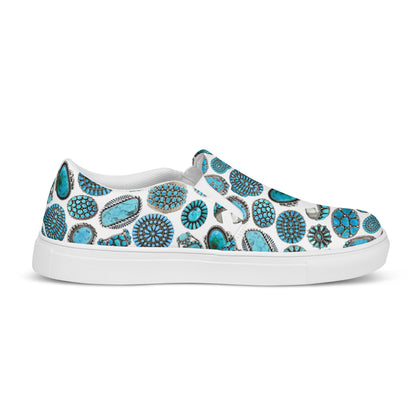 Turquoise Crazy Women’s Slip-on Canvas Shoes