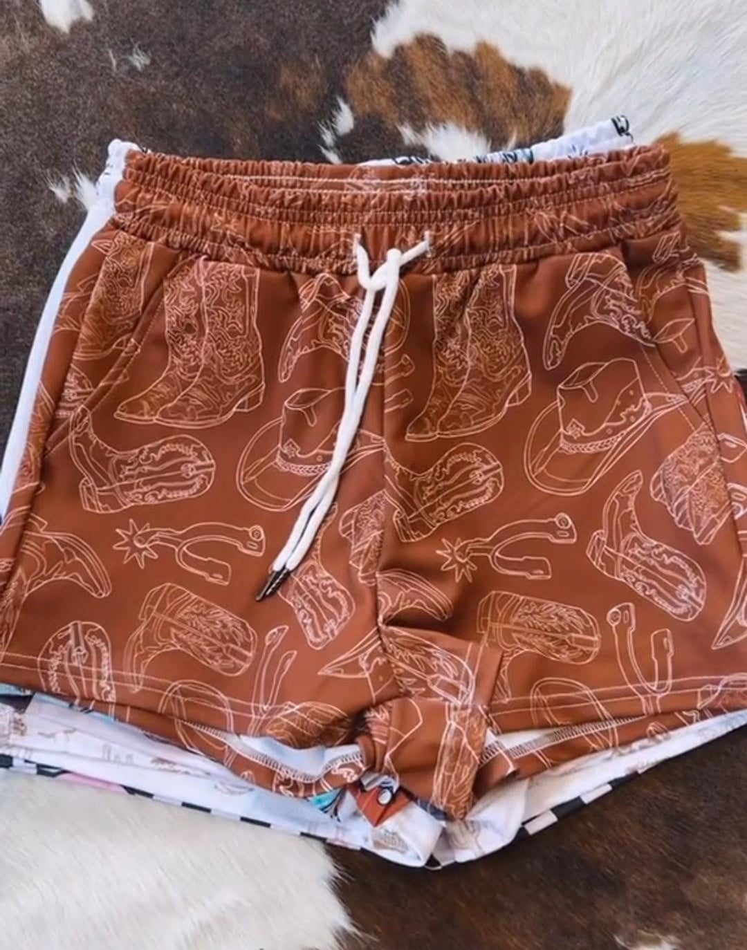 Vintage Cowboy Western Brown Shorts