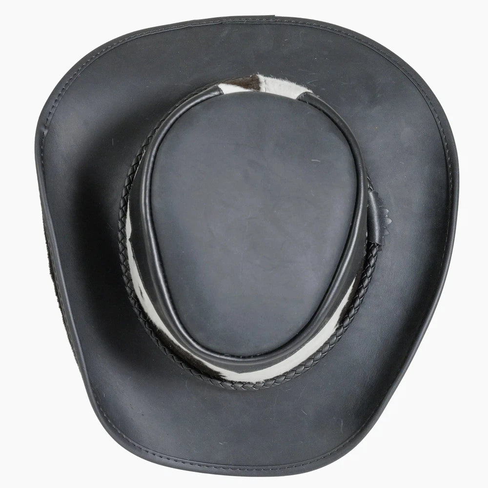 Open Road Mens Leather Cowboy Hat