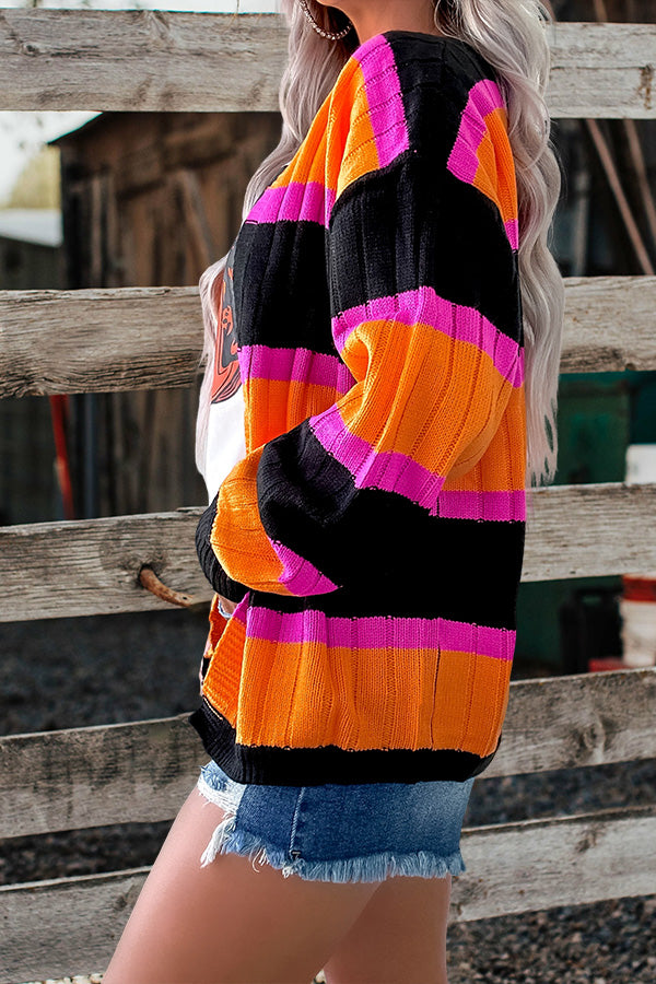 Beautiful Striped Colorblock Cardigan