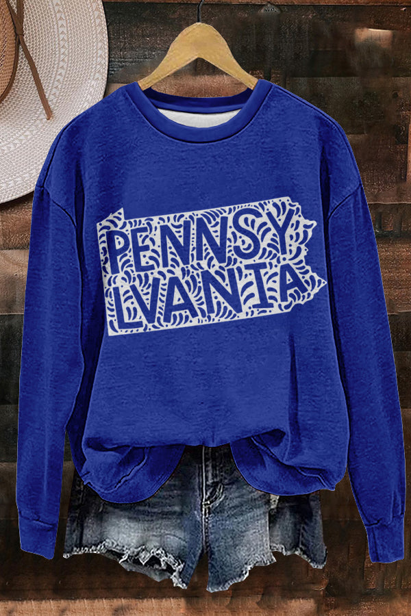 Unique Pennsylvania Print Sweatshirt