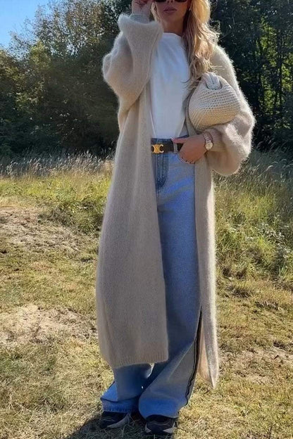 Women's Casual Long Wool Cardigan