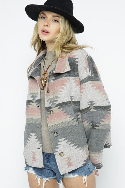 Soft Comfy Lightweight Aztec Pattern Jacket choice of colors