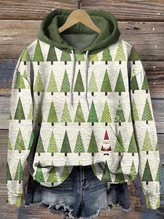 Christmas Tree Seamless Pattern Art Print Casual Sweatshirt