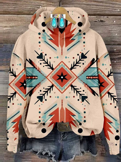 Aztac Print Cozy Plush Sweatshirt