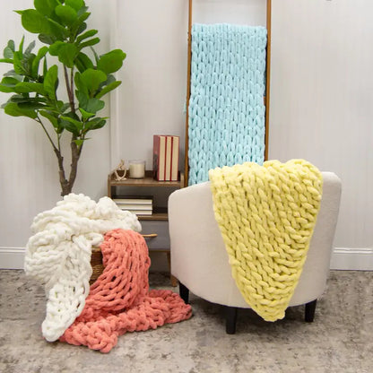 Chunky Chenille Knit Throw choice of colors