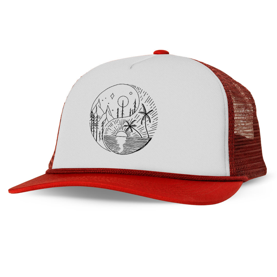 Eight trigram Printed Trucker Hat