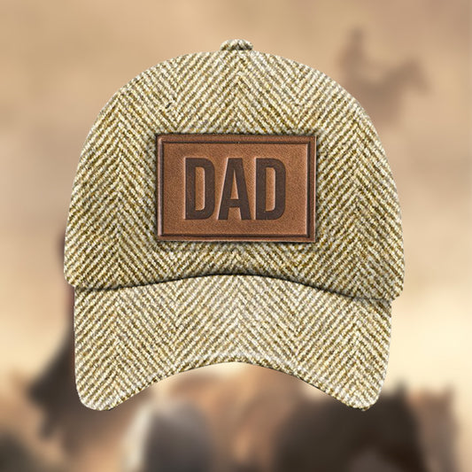 Men's Outdoor Herringbone DAD Logo Print Sun Hat