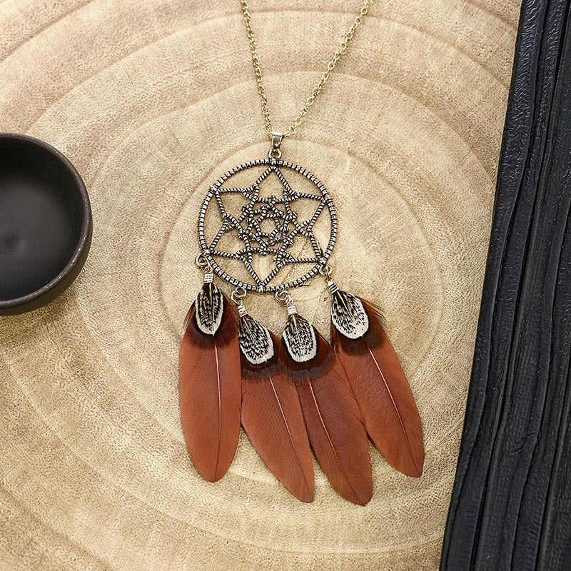 Women's Bohemian Dreamcatcher Pendant Necklace