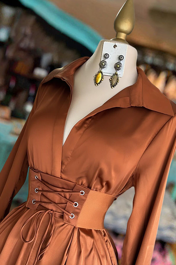 Elegant Shirt Collar Dress