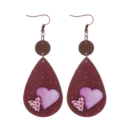 Valentine's Day Multiple Hearts Leopard Earrings