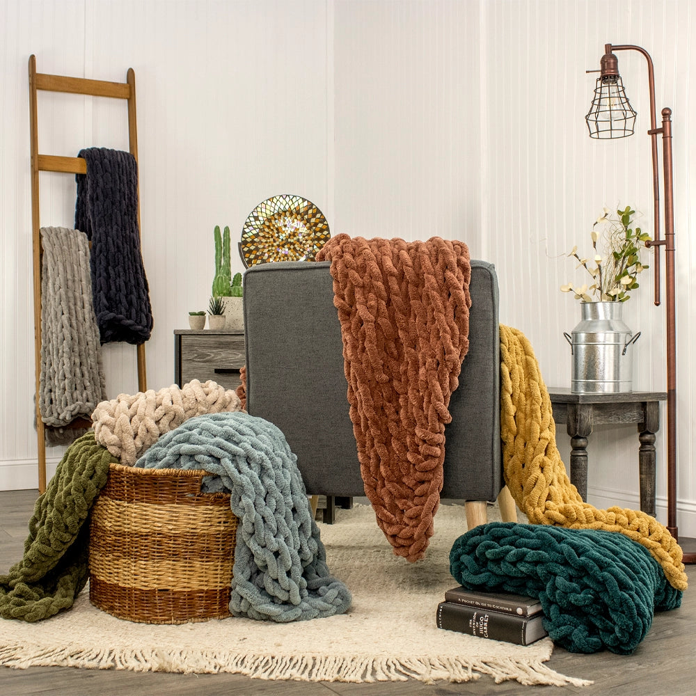 Chenille Chunky Knit Throw